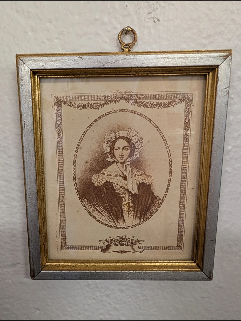 Vintage  Gold and Silver Framed Portrait Art - Unbranded